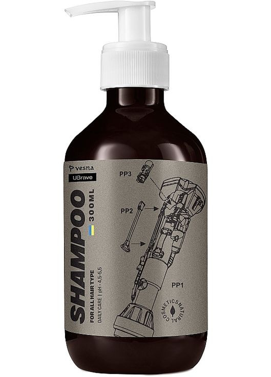 Шампунь против перхоти с эффектом кондиционера Ubrave Men's Shampoo 500ml (1165877-177420) Vesna (368646556)