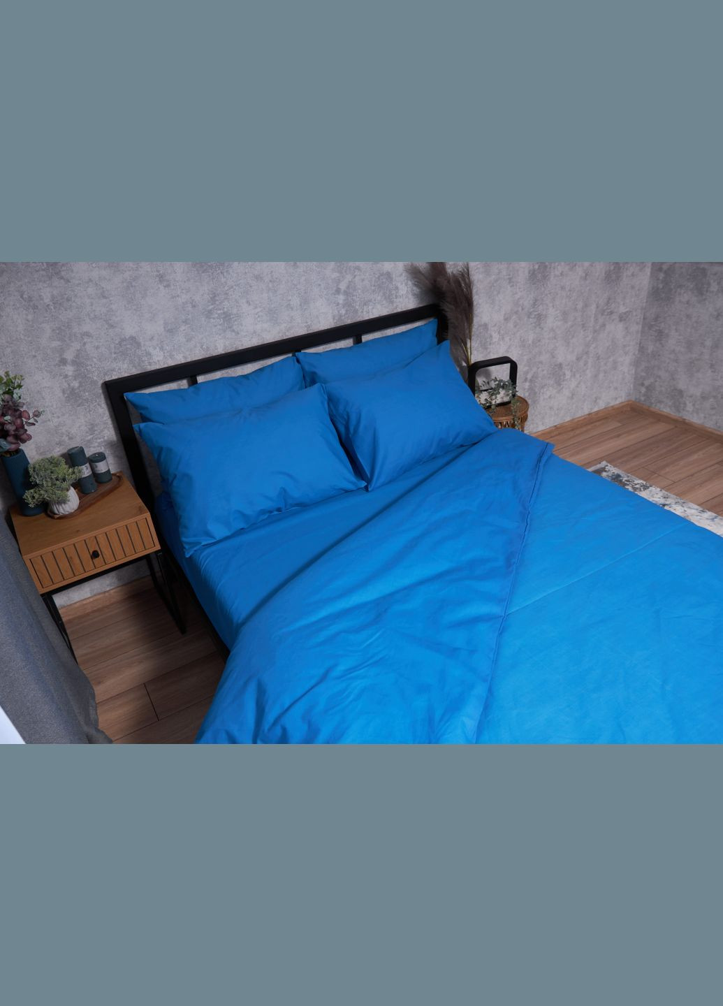 Комплект постільної білизни Бязь Gold Люкс «» сімейний 143х210х2 наволочки 4х50х70 (MS-820001696) Moon&Star Sapphire (285717515)