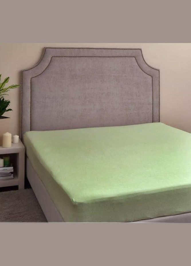 Простирадло Махрова і 2 наволочки Євро 200х230 зелений (П4К-mahra70-70-4) No Brand (306632992)