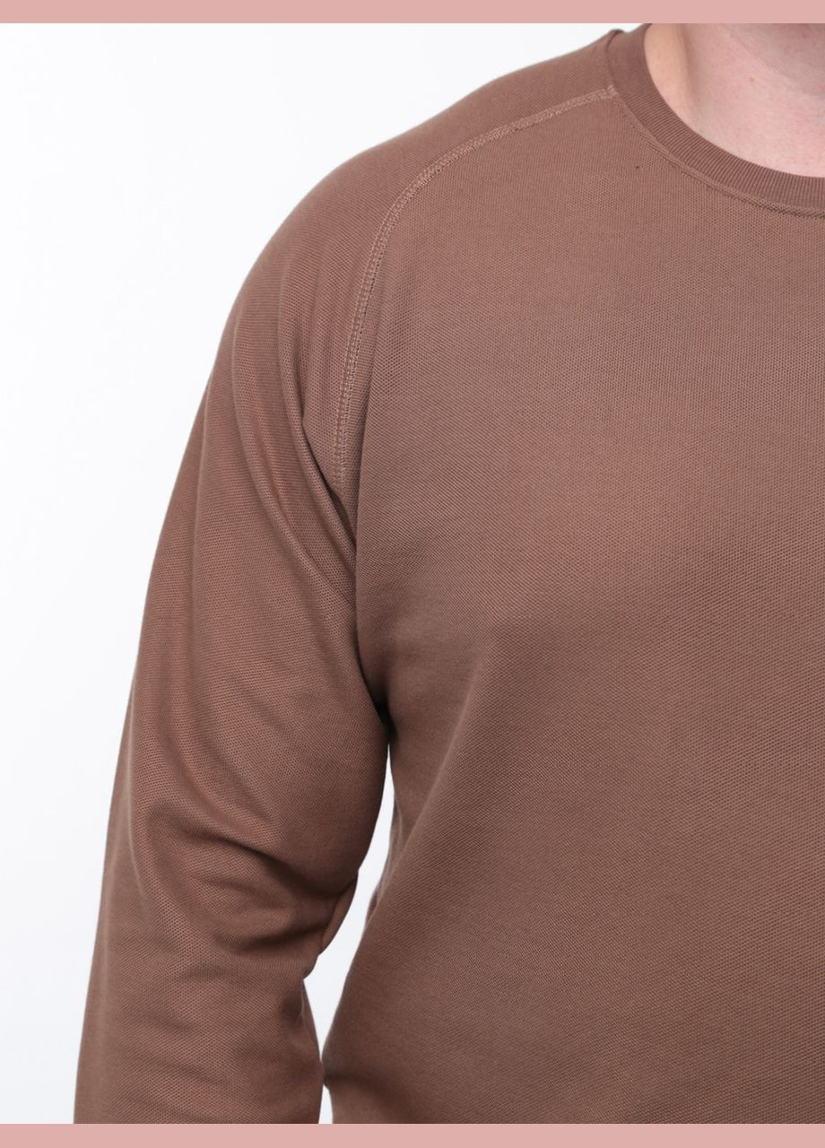 Коричневый свитшот мужской коричневый тонкий однотонный JEANSclub однотонный (306816606)