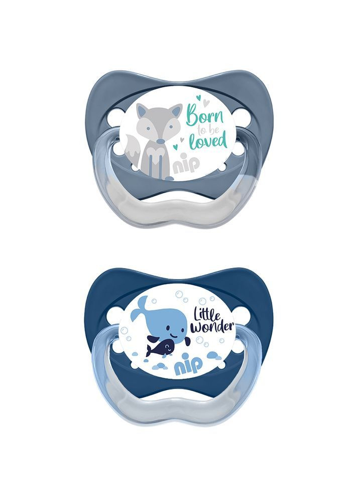 Пустушка Моя сім'я №2, Х, 5-18 міс., Кит та Вовк, 2 шт. () Nip 38679-51 (362184584)