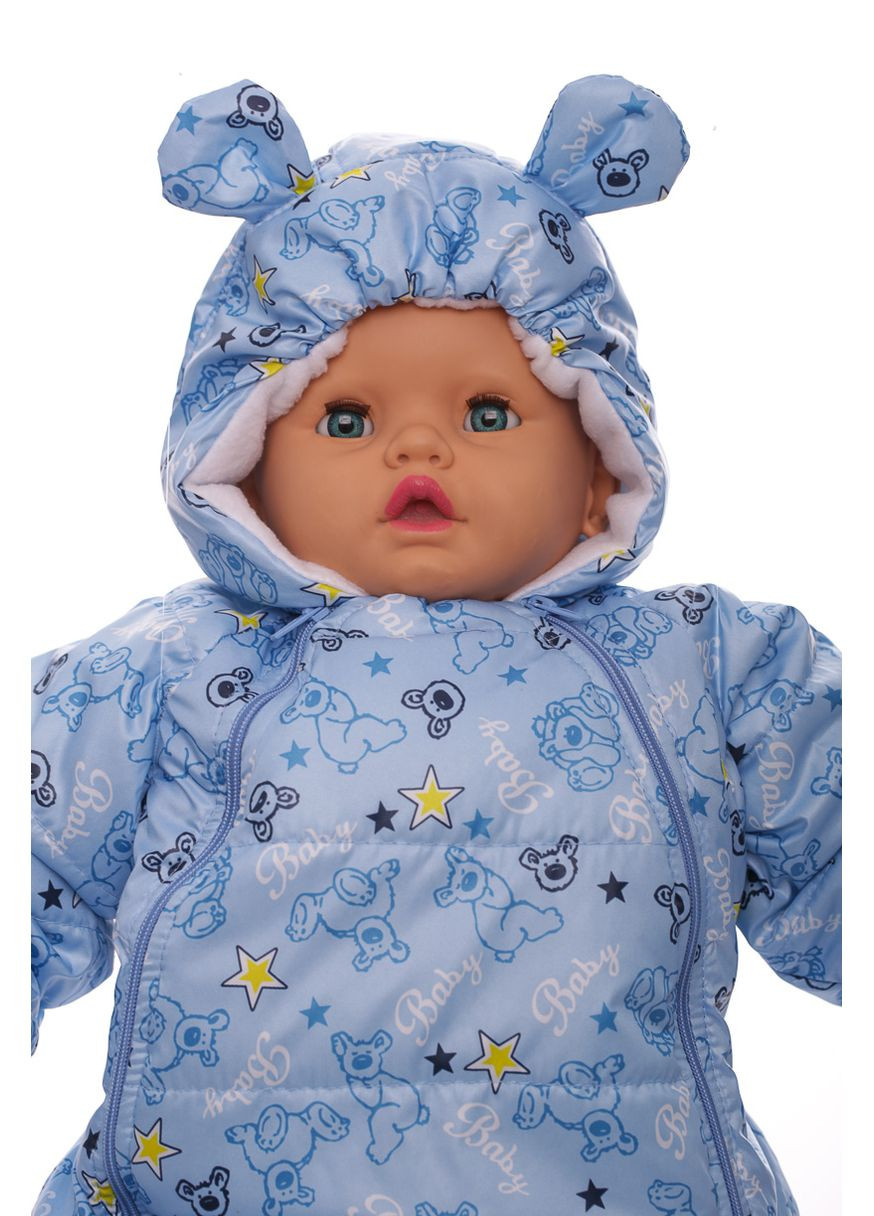 Чоловічок на флісі для хлопчика зірочка з принтом ведмедик baby блакитний см (45013) BABYKROHA (297200403)