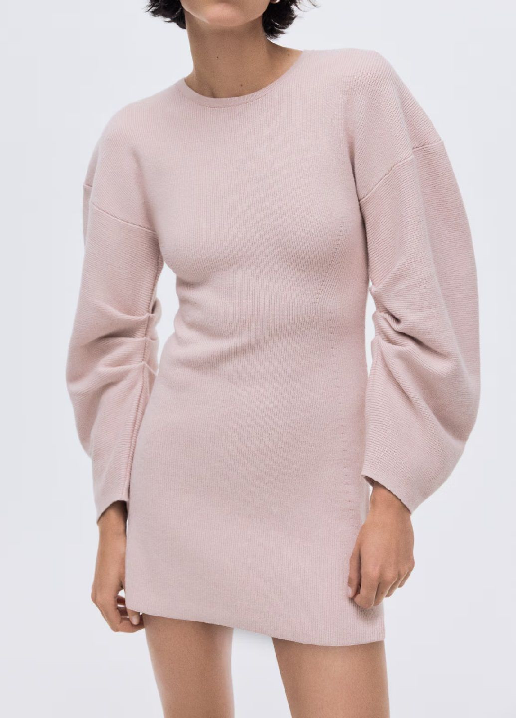 Светло-розовое кэжуал платье H&M однотонное