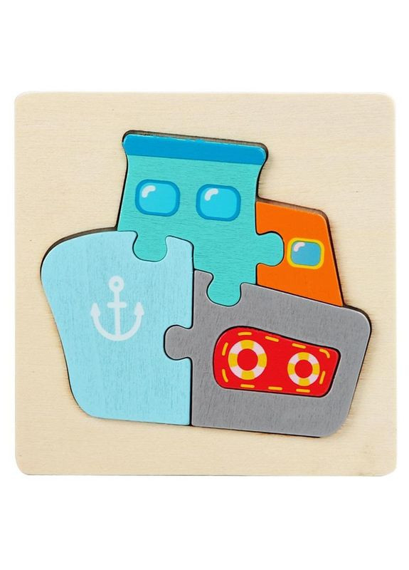 Дерев'яна іграшка Монтессорі Пазли "Кораблик" Fun Game (365721575)