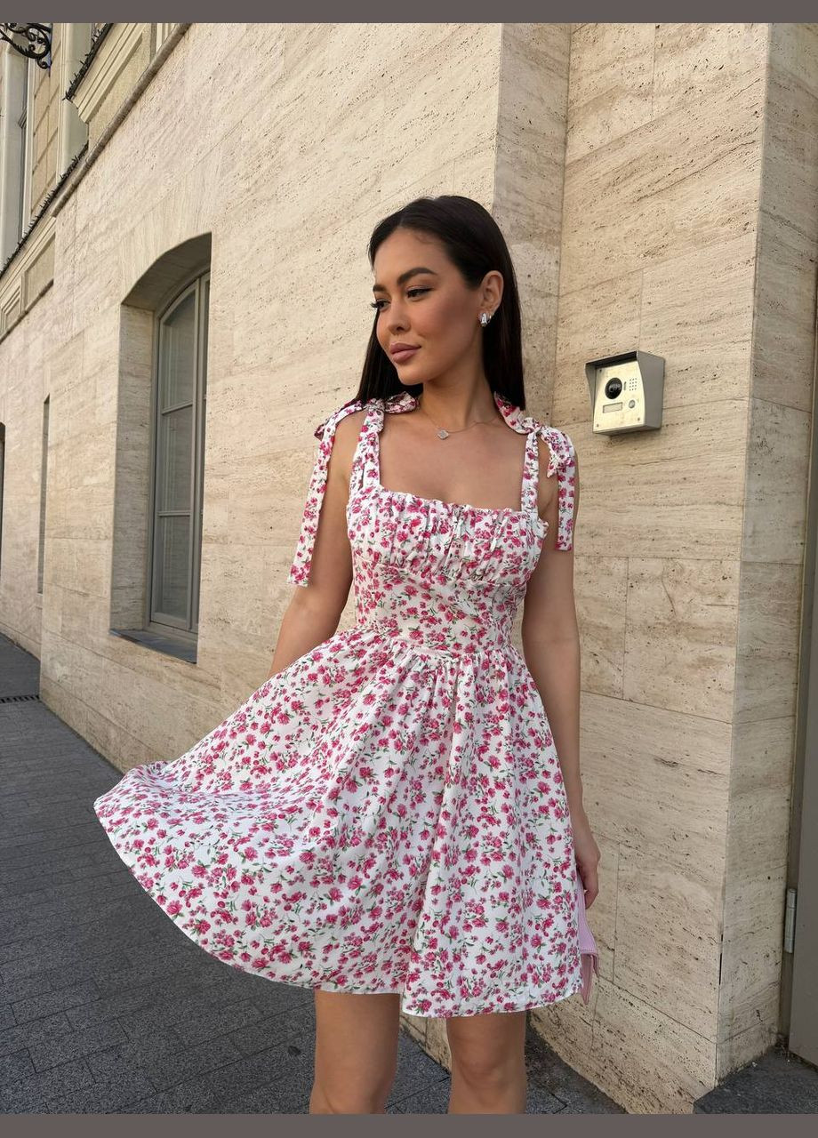 Белое платье в стиле zara с имитацией корсета, софт No Brand