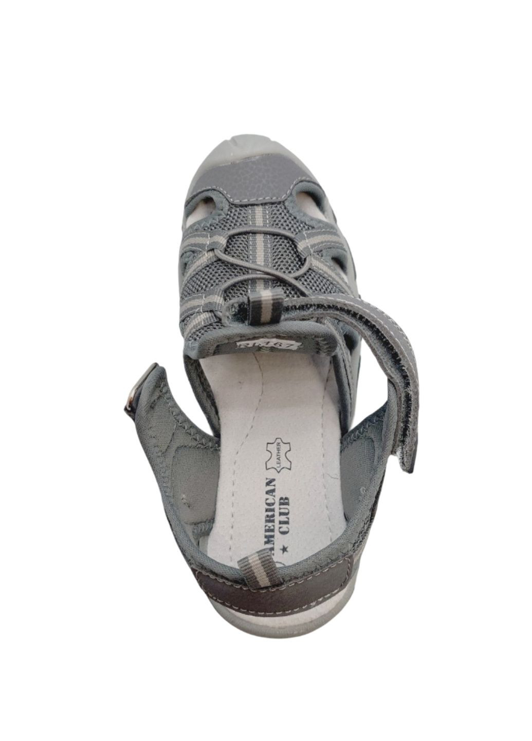 Серые повседневные сандалии American Club на липучке