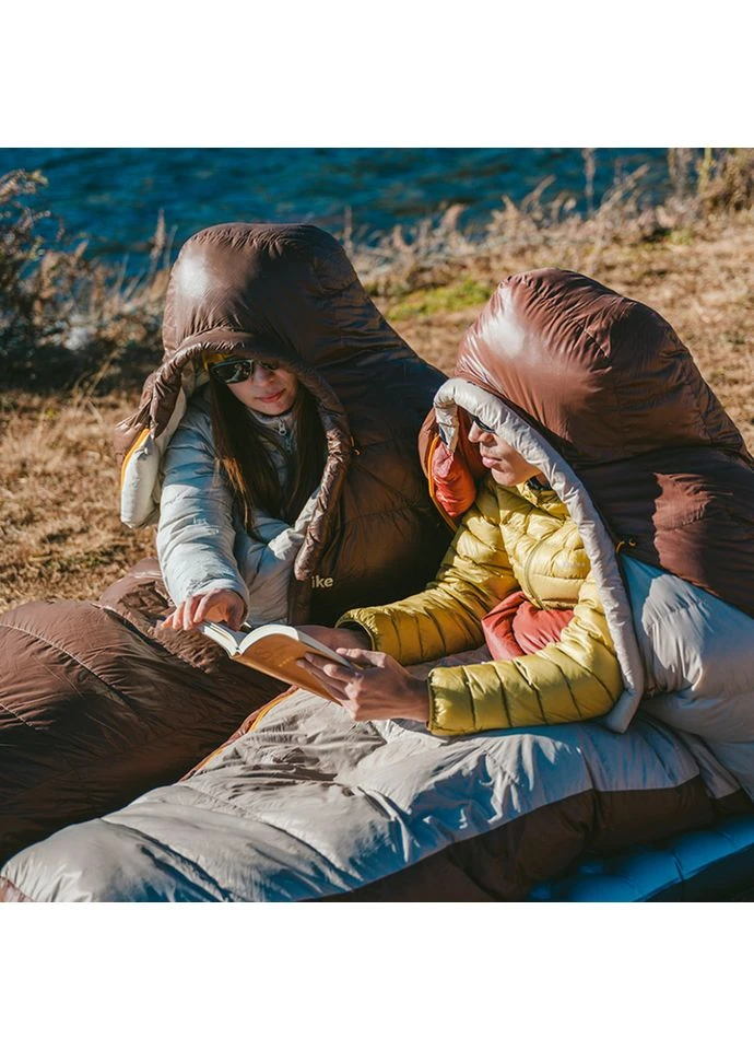 Спальний мішок із натуральним пухом Naturehike Snowbird CNK2550WS014 400 г L Коричневий No Brand (402820926)