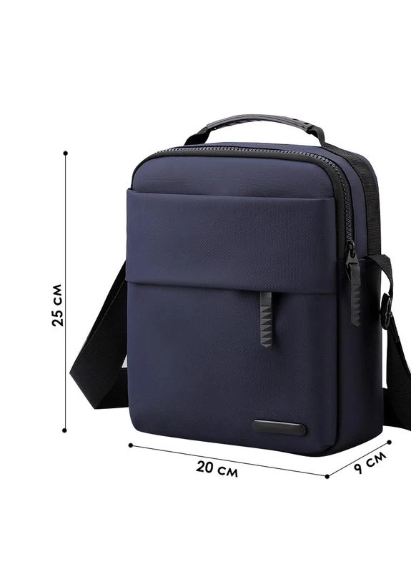 Сумка мужская через плечо 087 Dark Blue вместительная на несколько отделений 5 шт. Lesko (352012865)