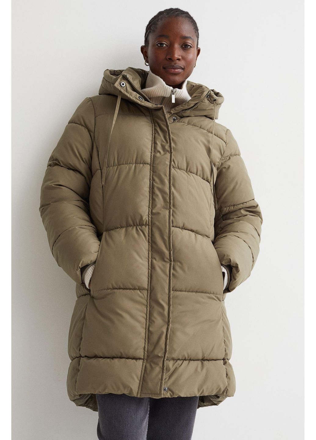 Темно-зелена куртка зима,болотний, H&M