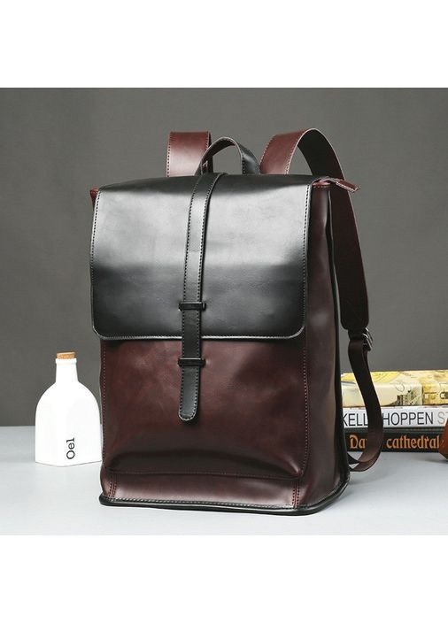 Стильний міський рюкзак чоловічий зі штучної шкіри коричневий для ноутбука та повсякденного використання Eton (363135872)