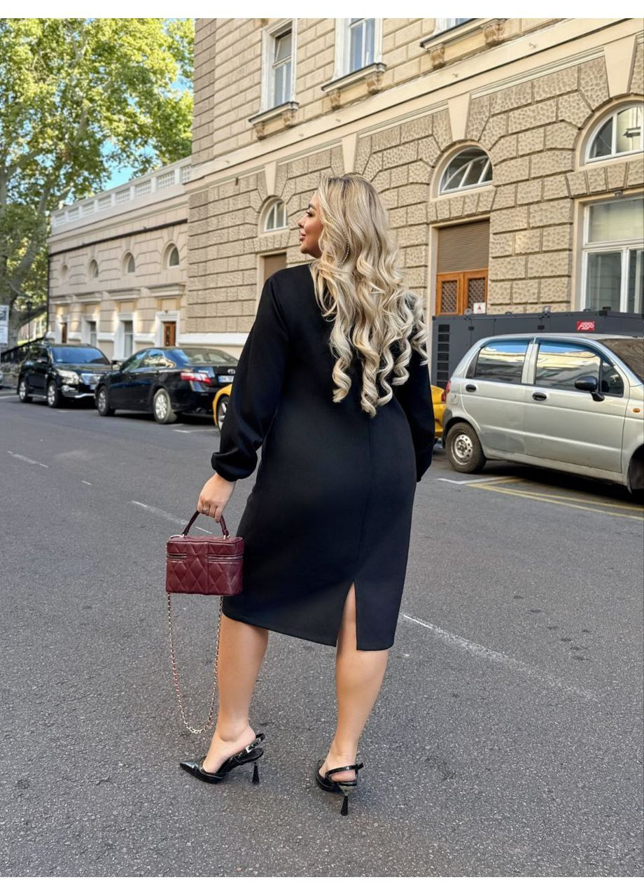 Черное праздничный, деловое, кэжуал женское платье замшевая Style Point однотонное