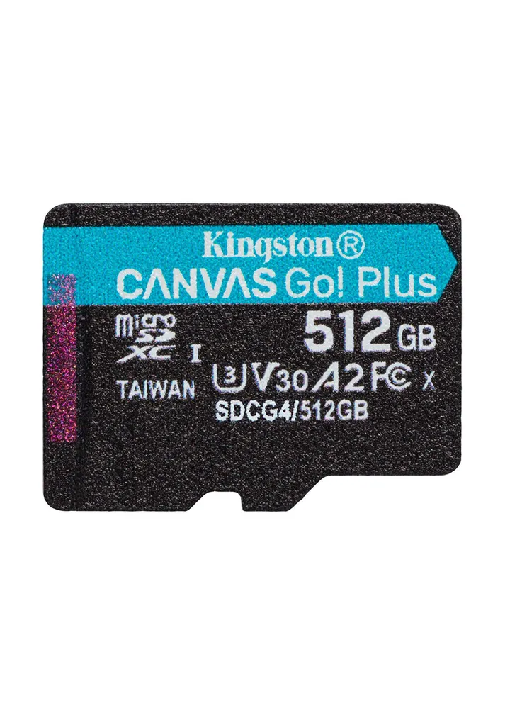 Карта пам'яті microSDXC (UHS-1 U3) 512Gb class 10 A2 V30 (R200MB/s, W-160MB/s) 001-SDCG4/512GBSP Kingston Canvas Go! Plus (409536337)