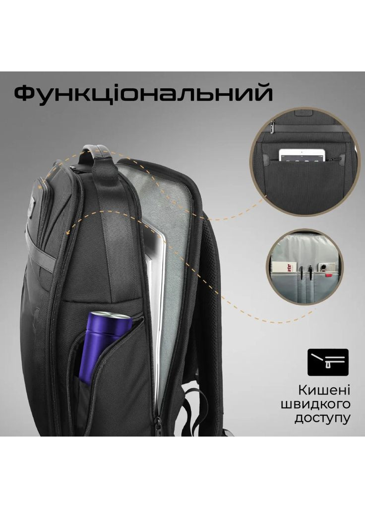 Рюкзак для ноутбука (m474801) Promate 15.6" Paramount-BP Black (369018946)