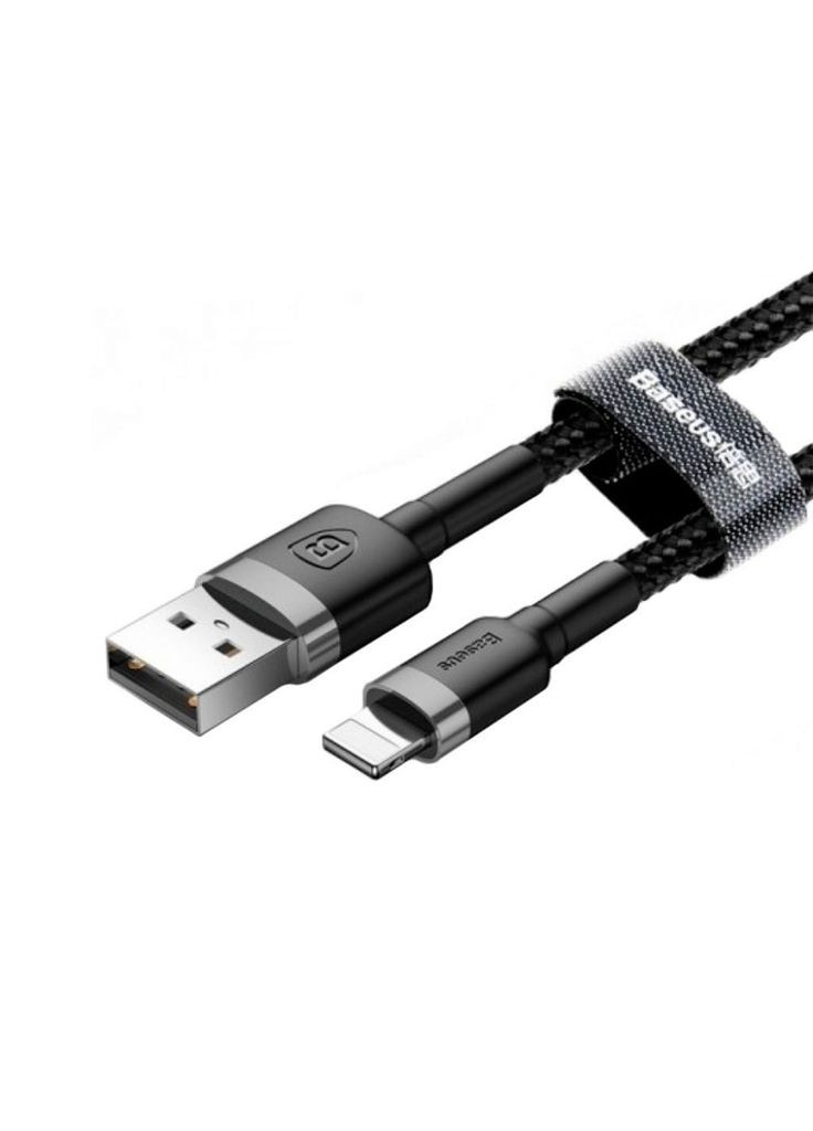 Дата кабель USB 2.0 AM to Lightning 0.5m Cafule 2.4A grey+black (m353623) Baseus USB 2.0 AM to Lightning 0.5m Cafule 2.4A grey+blac (367063392)