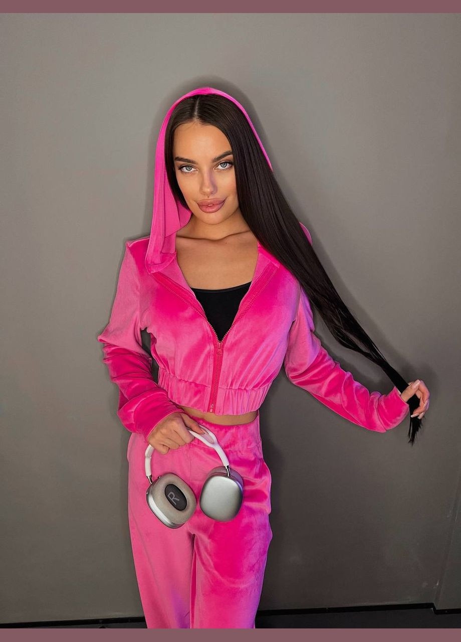 Костюм велюровый с укороченной кофтой и брюки Україна (347723739)