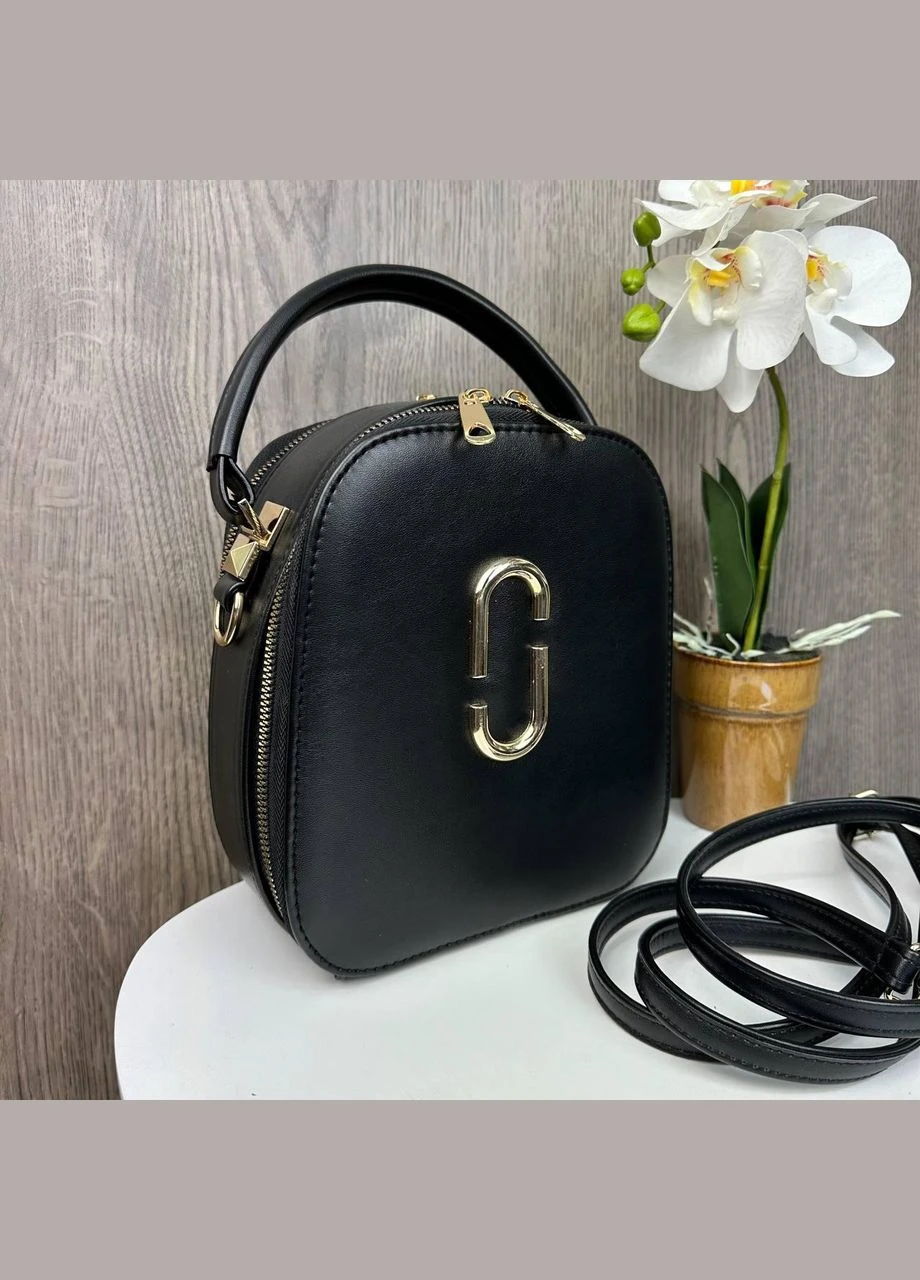 Модна жіноча міні сумка прогулянкова з плечовим ременем чорна (sku_1022) No Brand (330576272)