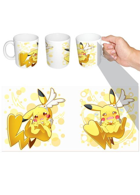 Чашка біла Пікачу Покемони (z0540) No Brand (326997193)