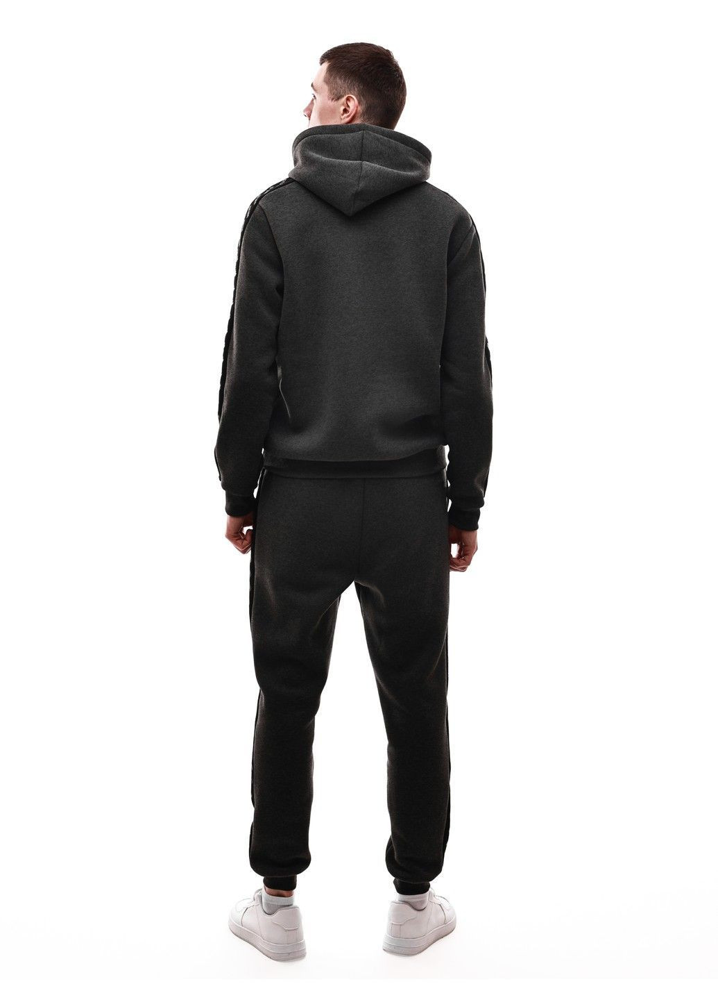 Сірий зимній костюм спортивний чоловічий No Brand