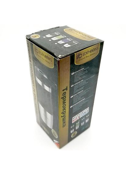 Термокухоль з ручкою-карабіном EB-626 380 мл Термос чашка Нержавіюча сталь із силіконовим Edenberg (360544346)