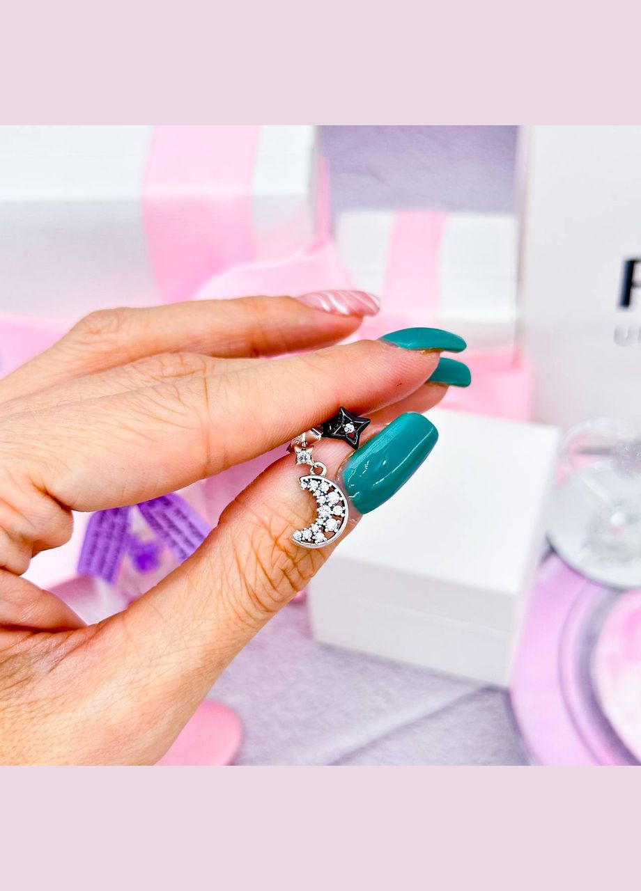 Срібні сережки Півмісяць і зірка No Brand (334305745)