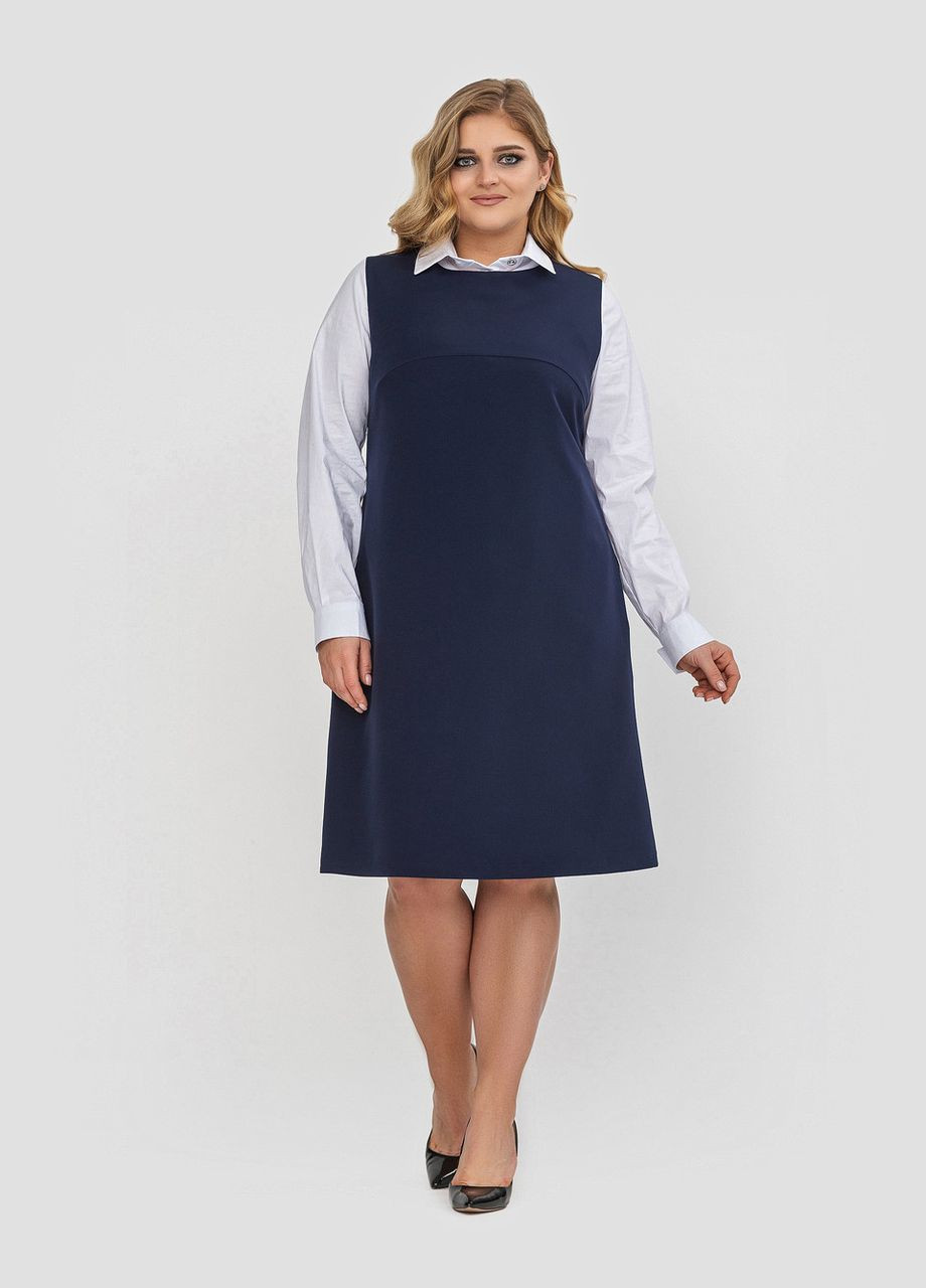 Демисезонный женский сарафан санта 56 синий 0173 Vlavi