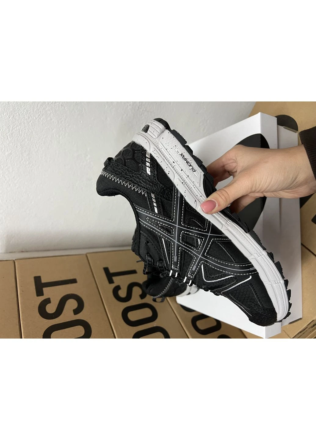 Серые демисезонные кроссовки мужские asics gel-kahana 8 black grey gor-tex асикс гель кахано No Brand