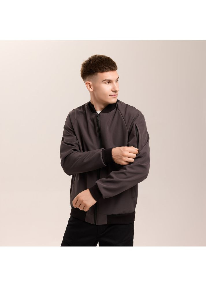 Бомбер Thunder Темно-серый Pobedov на молнии (369003802)