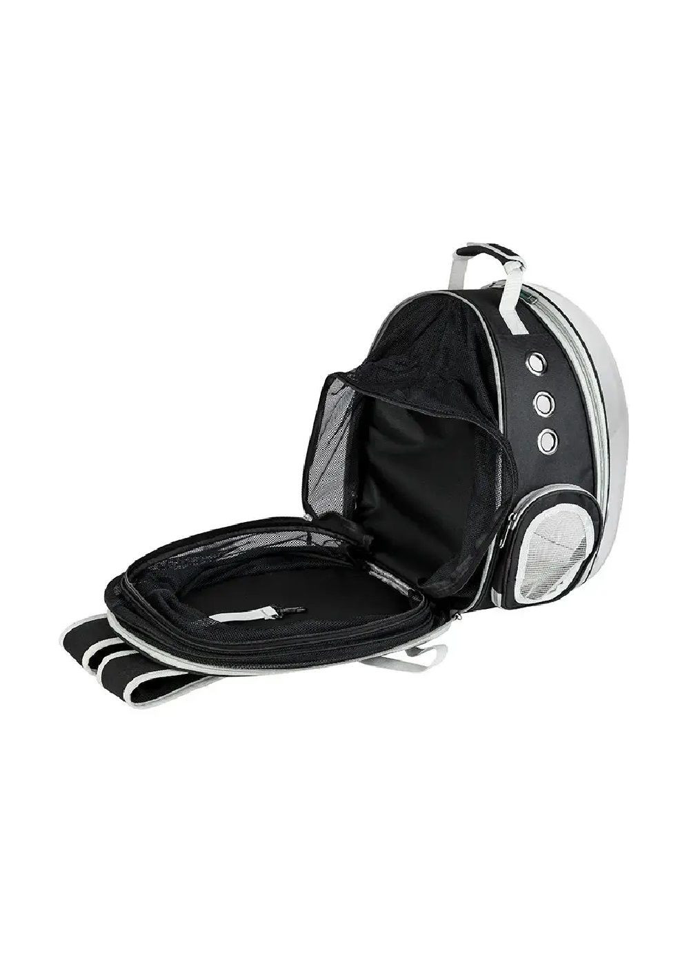 Рюкзак сумка переноска з підстилкою вентиляцією прозорою стінкою для тварин котів собак 42х31х29 см (477166-Prob) Чорний Unbranded (295059491)