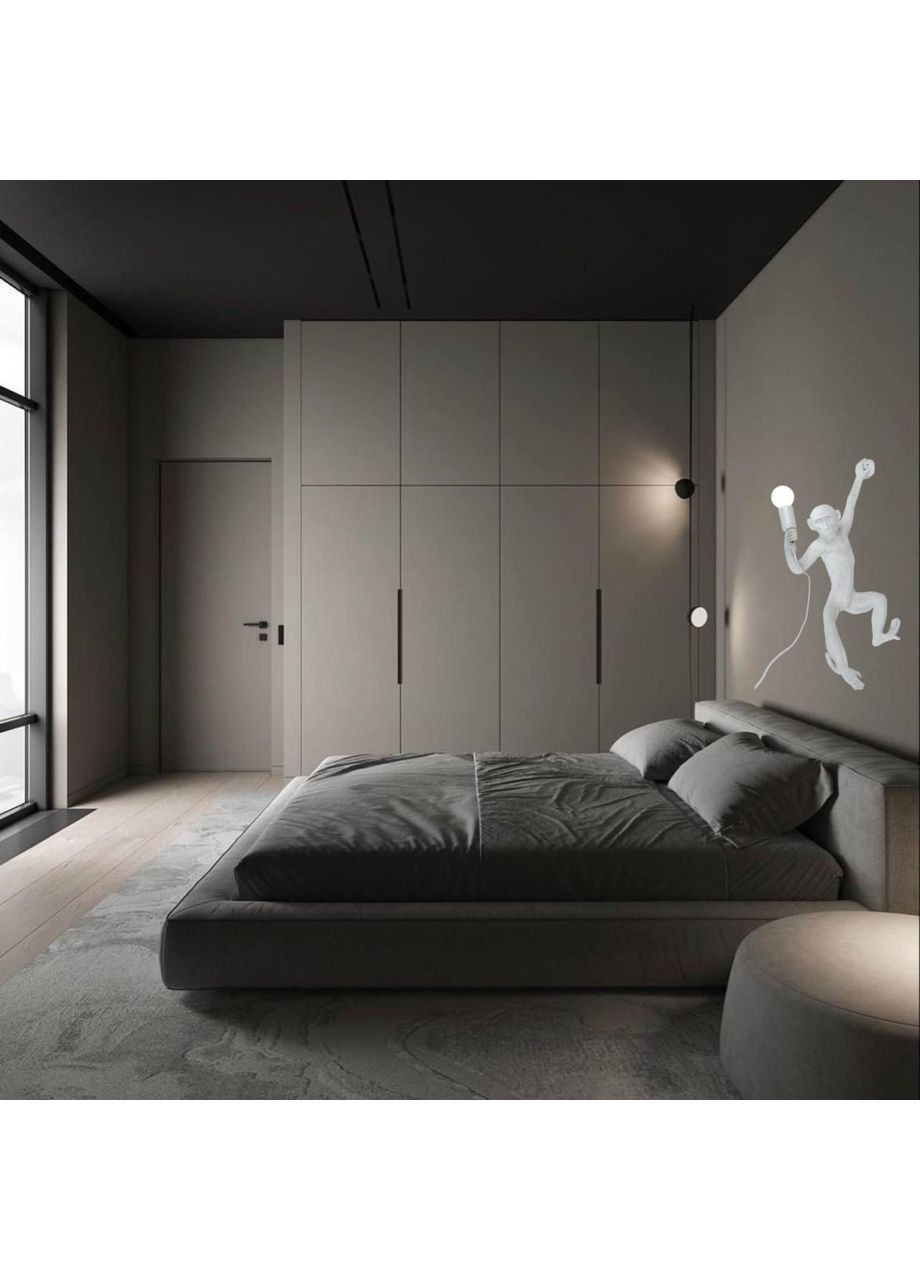 Правосторонній настінний світильник «Мавпочка» в білому кольорі (909-VXL8051D WH) No Brand (370071612)