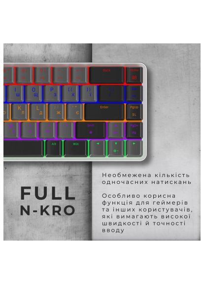Клавіатура (MK122R) GAMEPRO MK122R Red Swich Low Profile Wireless Dark Gray (357491167)