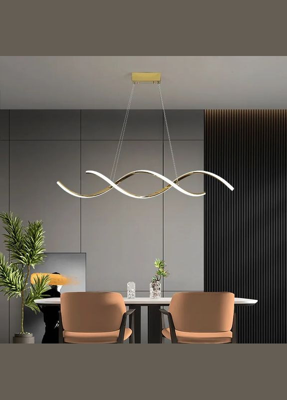 Люстра світлодіодна підвісна LED світильник для квартири на стелю лед 27012 Золото 25-100х14х103 см. Sunnysky (364757654)