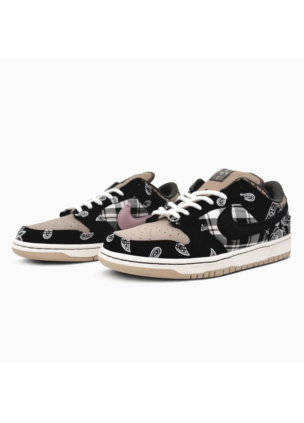 Комбіновані кросівки чоловічі nike sb dunk low x travis scott найк сб данк демісезон No Brand