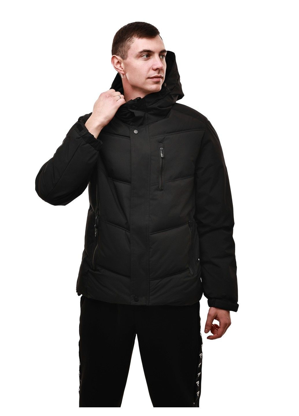 Чорна зимня куртка зимова чоловіча No Brand