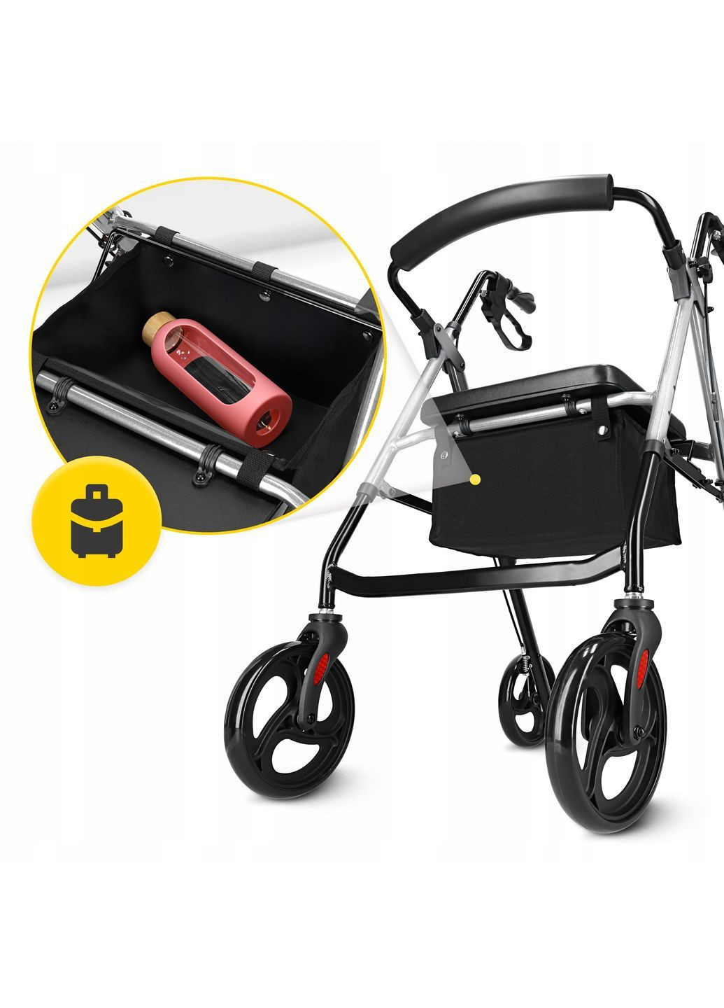 Ролик для ходьби складний, із сумкою Black/Silver (P-5905973406918) 4FIZJO (372925224)