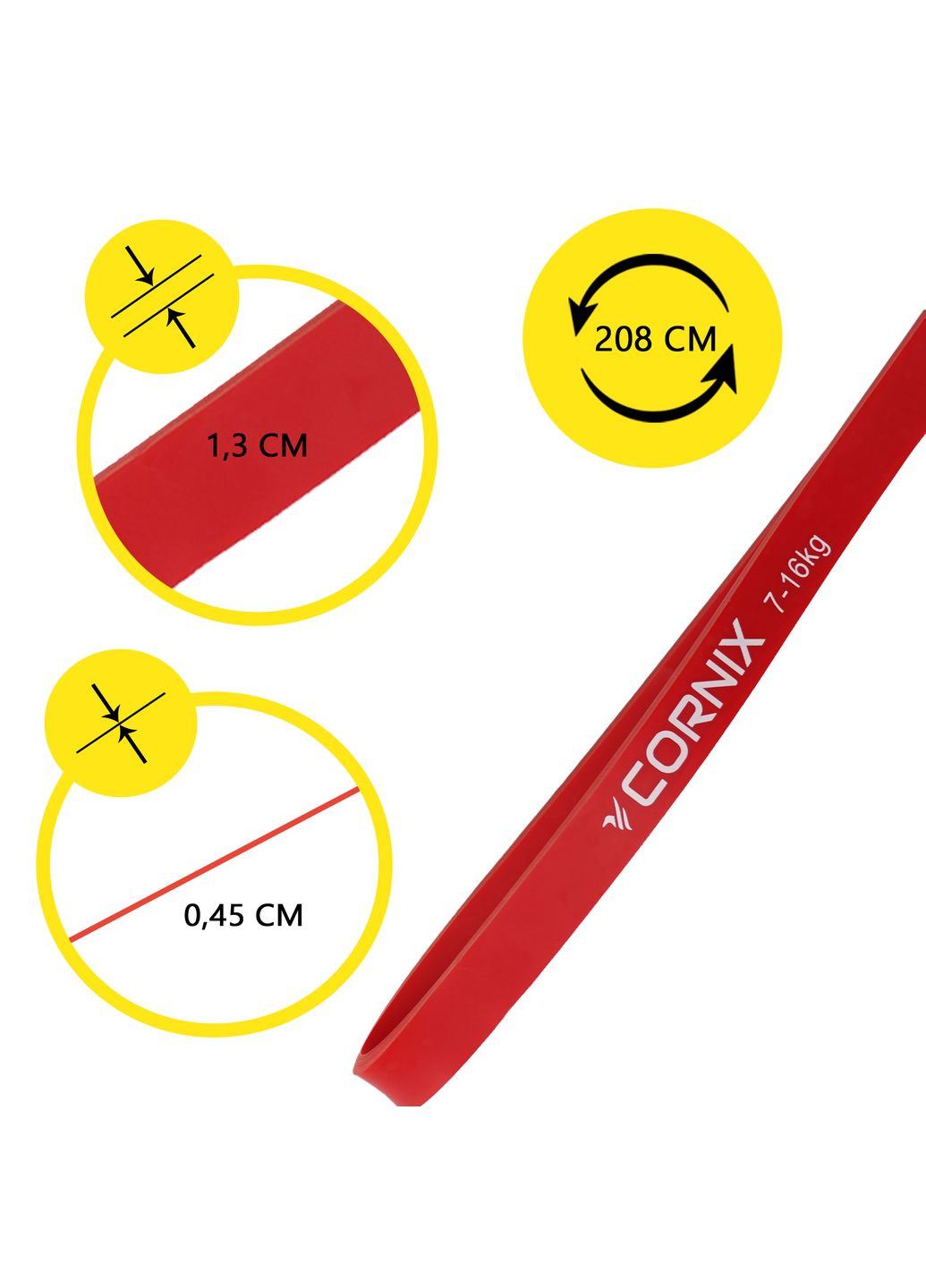 Эспандер-петля Power Band 13 мм 7-16 кг (резина для фитнеса и спорта) Cornix XR-0058 (323163772)