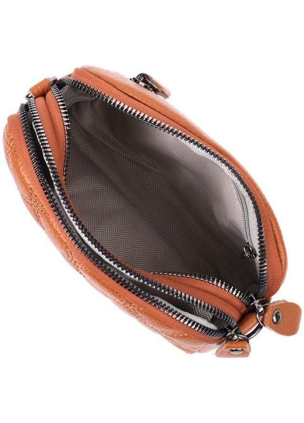 Сумка крос-боді через плече жіноча з натуральної шкіри Рудий 36461 Vintage (353873164)