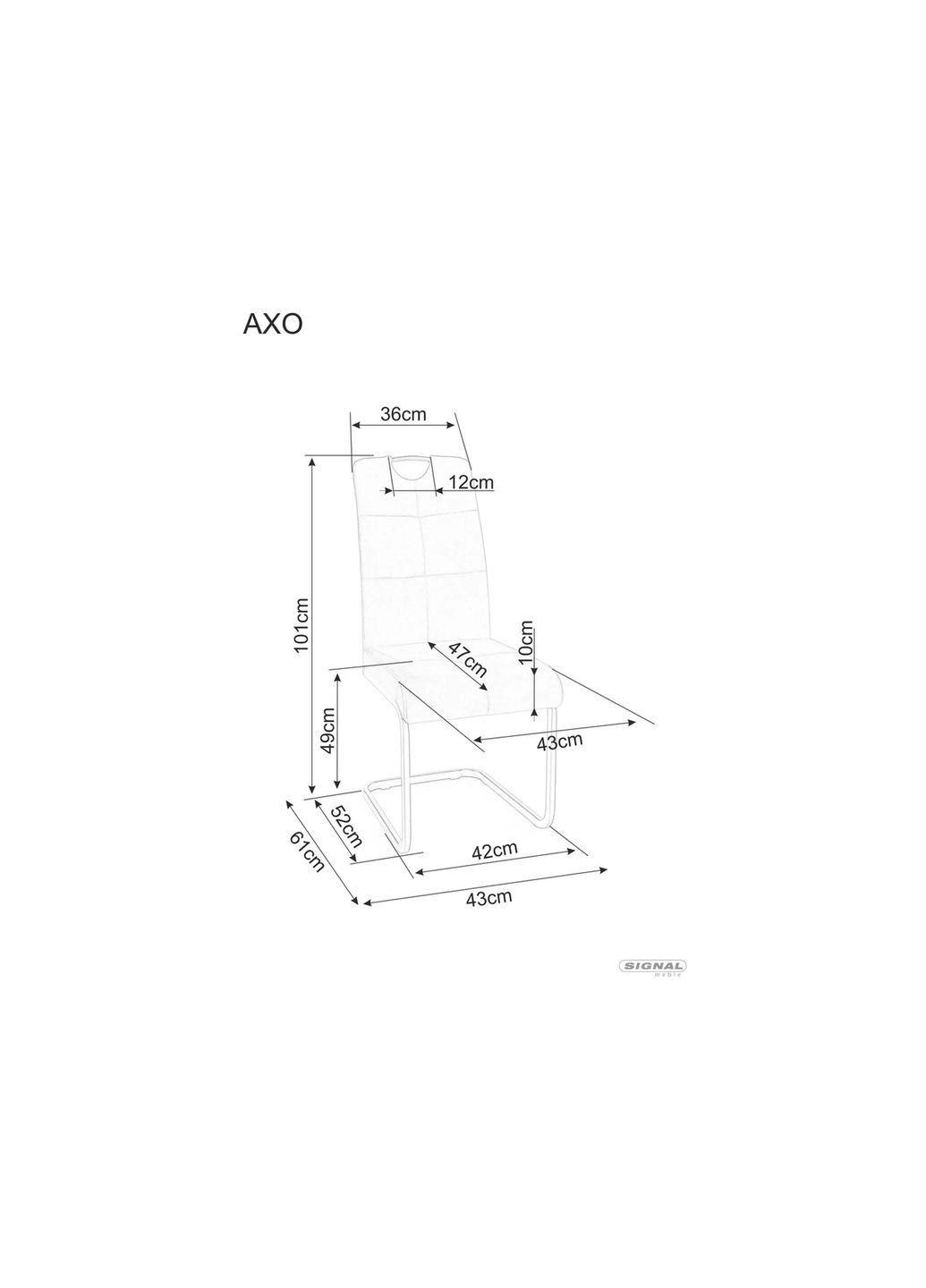 Стул кухонный AXO VELVET каркас/черный BL.19 AXOVCC Signal (372178200)