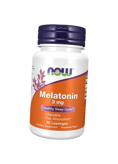 Мелатонин, Melatonin 3 Lozenges, 90леденцов Мята (72128012) Now Foods (293254437)