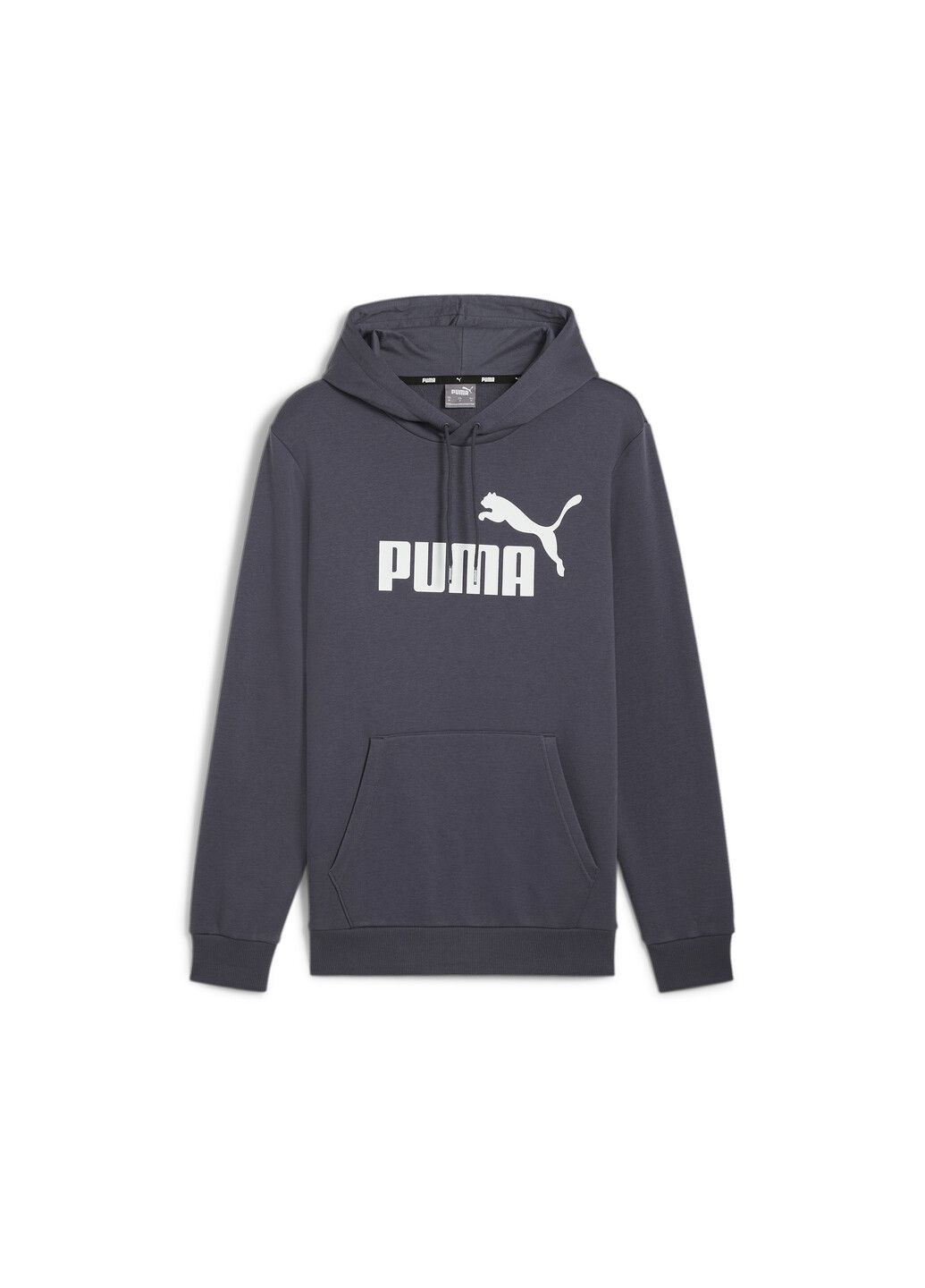 Толстовка Essentials Big Logo Men's Hoodie Puma - крой однотонный серый спортивный хлопок, полиэстер, эластан - (299307413)