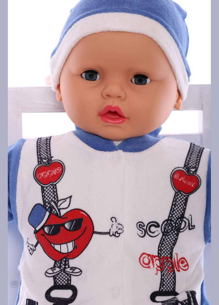 Человечек для мальчика велюровый яблоко голубой 62 см (26397) BABYKROHA (315423999)