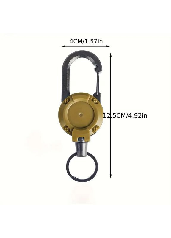 Карабін-брелок з висувним тросом 60 см Khaki No Brand (362495628)