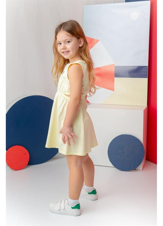 Жовта сукня для дівчинки з принтом, колір жовтий, вік 3-4 роки, зріст 104 см Zeyland (371920036)