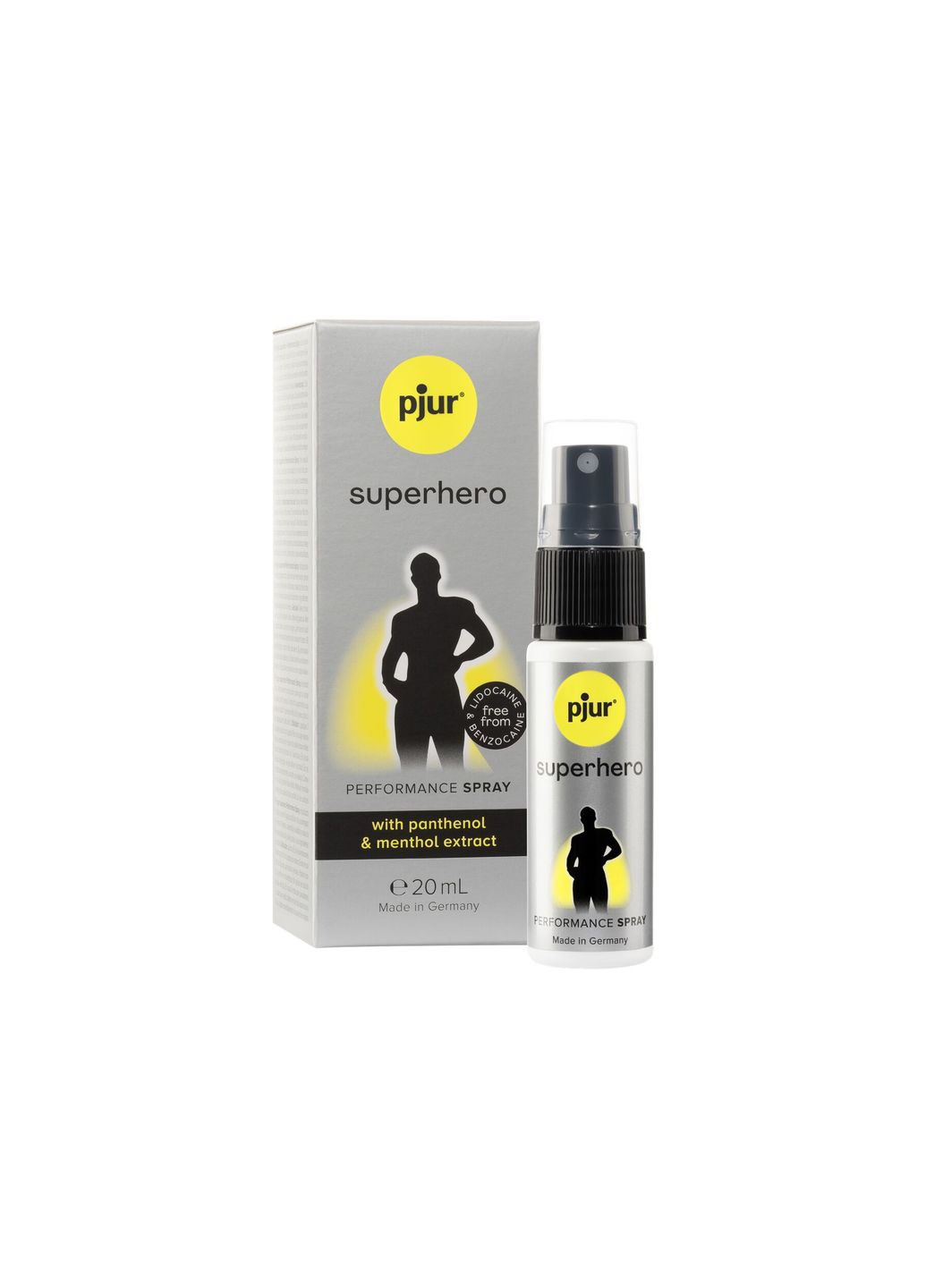 Пролонгировочный спрей Superhero Spray 20 мл, впитывается в кожу, натуральные компоненты. Pjur (366876255)