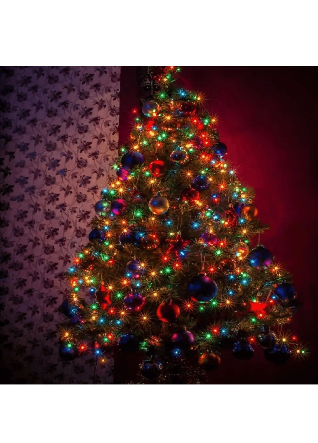 Світлодіодна гірлянда нитка на вікно ялинку з роботою від мережі насадками кульками 9 м 100LED (478667-Prob) Різнокольорова Unbranded (308133590)