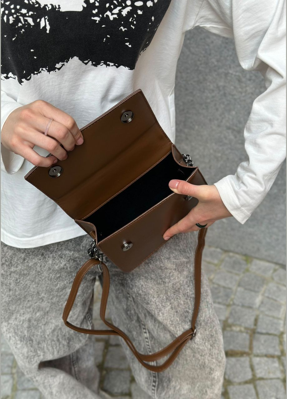 Жіноча коричнева сумка DX крос-боді No Brand (303323003)