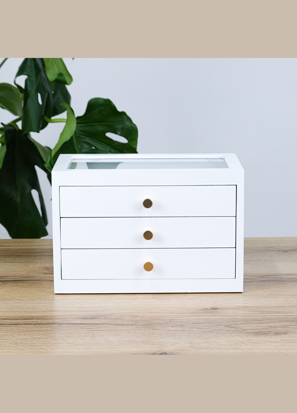 Шкатулка деревянная для украшений, трехслойная белая см. (JZ-037-2) Гранд Презент (322190814)