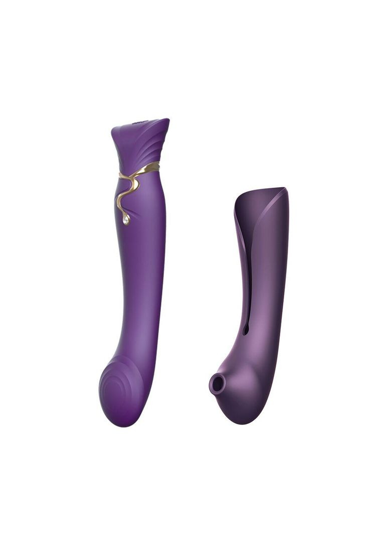 Смартвібратор 3в1 Zalo — Queen Set Twilight Purple, пульсівна перлина та вакуум, кристал Swarovski No Brand (366877976)