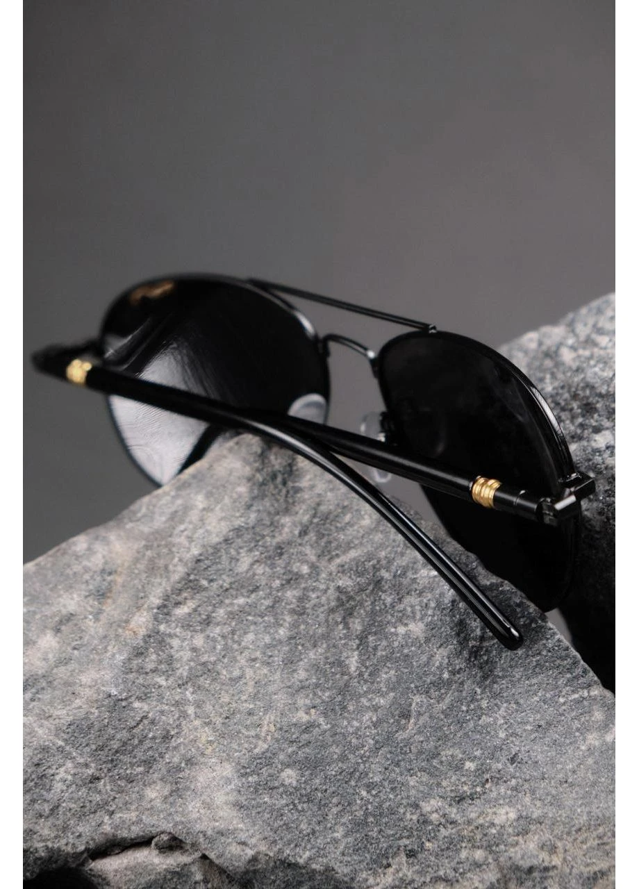 Мужские Солнцезащитные Очки Aviator Черные Without Seli No Brand (395644956)