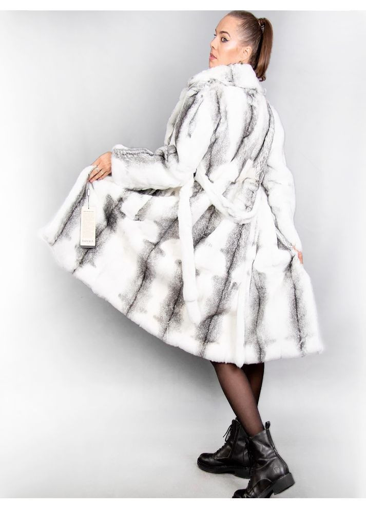 Шуба з натурального хутра шиншила рекс кролик білого кольору розмір 46-48 (M/L) IMPERIA Furs арт.291 No Brand (371159992)