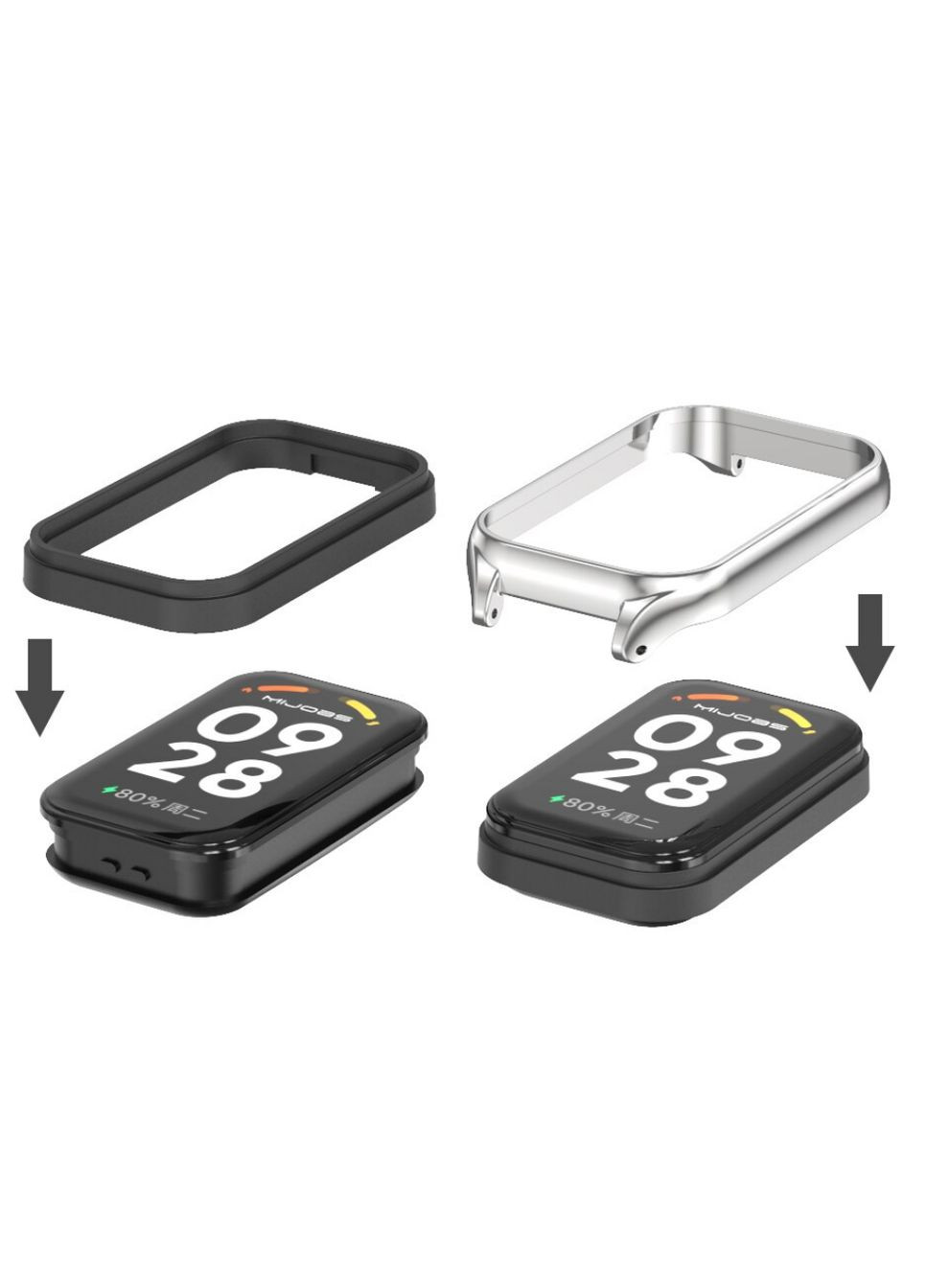 Ремешок металлический Milan для фитнес браслета Xiaomi Mi Smart Band 8 Active - Silver MiJobs (332994332)